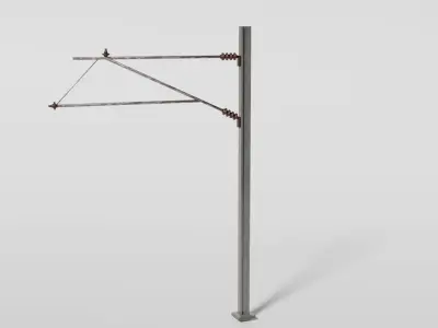  British catenary wire mast Low-poly 3D model