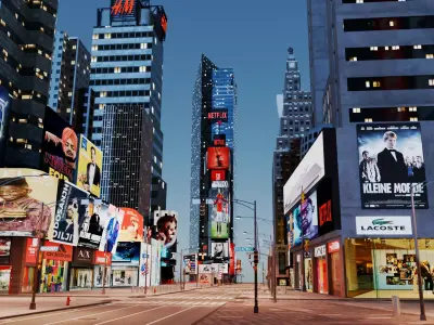 Times Square NYC Broadway New York City America Low-poly 3D model