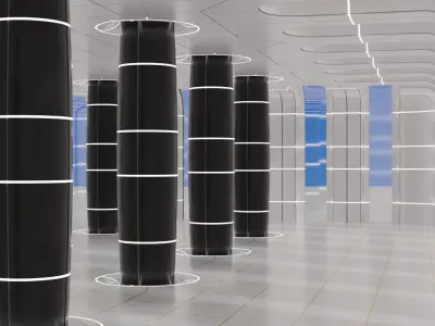 Sci Fi hall 3D model