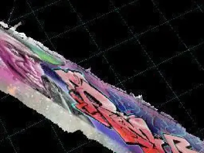 graffiti with face on wall 3D model