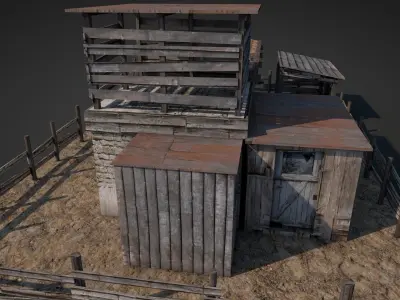 Anatolian Village Shack 5 Low-poly 3D model