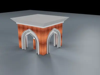 Red Brick Dome House 3D model