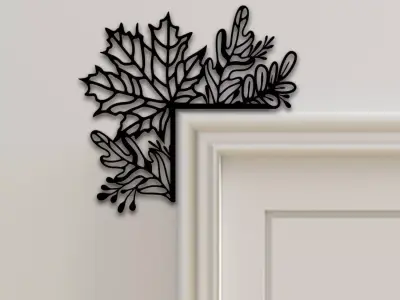 Leaf Door Corner Decor 3D print model buy
