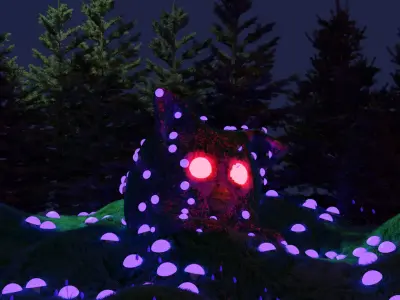 grass furby 3D model