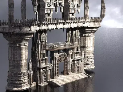 Imperial  Palace Tower Bridge 1 3D model