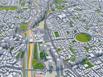 Tel Aviv Downtown Israel Low-poly 3D model