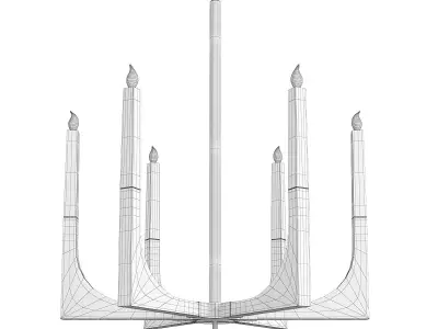 ACRYLIC FRAMED ARM CHANDELIER Low-poly 3D model