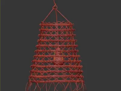 Bamboo rattan lamp 3D model