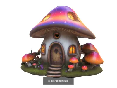 pack of 6 Mushroom houses