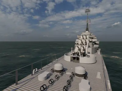 USS Oakland CL 95 3D model