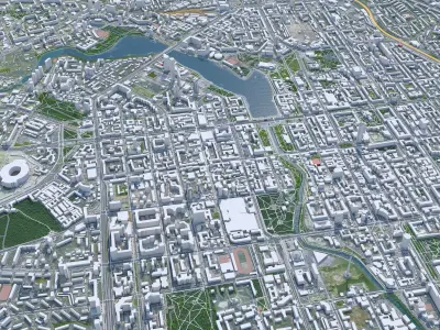 Yekaterinburg City Russia Low-poly 3D model