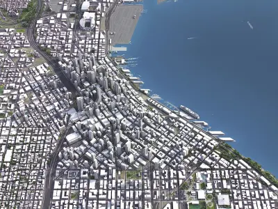 Seattle - 3D City Model Low-poly 3D model