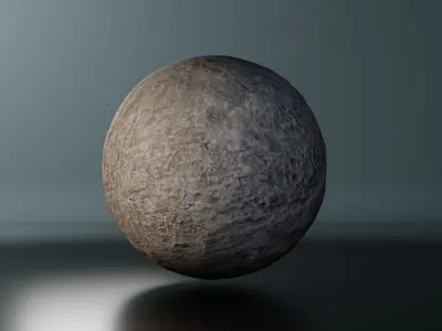 Spherical Stone Boulder - PBR Model Low-poly 3D model