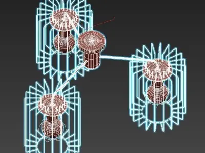 rivoli-elke-5077-303-b0051240 three light fixtures with metal... 3D model