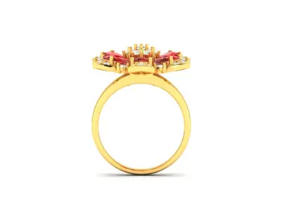 Solitaire Engagement Wedding Pear Stone Ring 3D print model