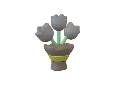 Flower Bouquet Icon v1 006 Low-poly 3D model