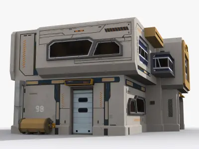 Factory Industrial Sci Fi x17 Low-poly 3D model