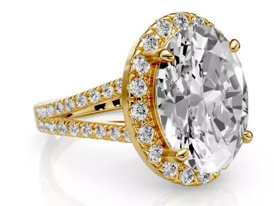 Engagement ring Elora 5ct 3D print model