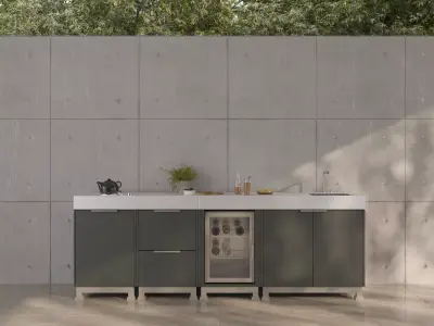 Modern Outdoor Kitchen 02 3D model