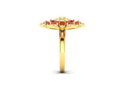 Solitaire Engagement Wedding Pear Stone Ring 3D print model