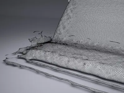 Fountain real flow animated 3D model