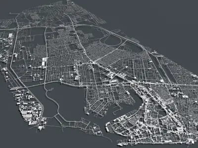 Cityscape Abu Dhabi United Arab Emirates  3D model