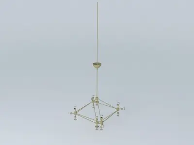 Chandelier with Mirror Bulbs 3D model