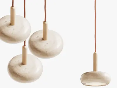 Natural Stone Pendant Light 3D model