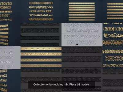 Collection onlay molding1-24 Piece 3D Model Pack