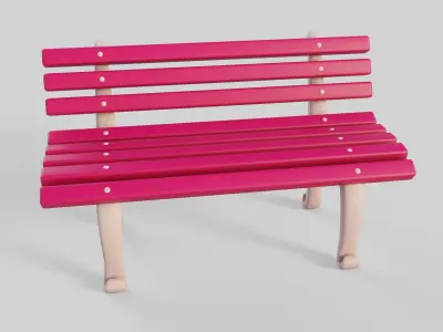 Cartoon Bench 7 3D model