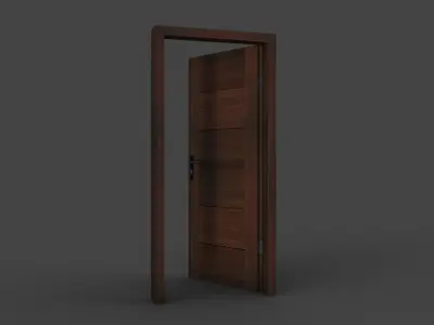 Wooden Door M1 Low-poly 3D model