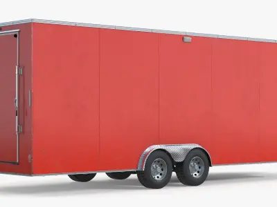  Enclosed Generator Trailer With AC Unit Red 