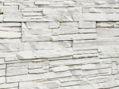 Stone slate wall white  3D model