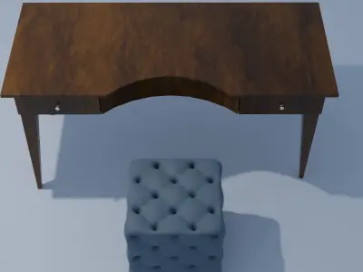 Table and Mini Sofa 3D model