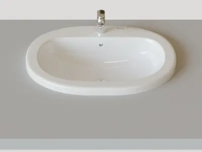 Roca Coral sink 56x48 cm built-in top 327898000 3D model
