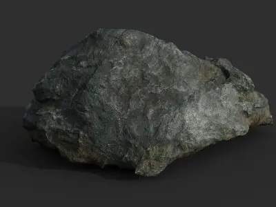 Low poly Black Beach Rock Collection 2 210210 Low-poly 3D model