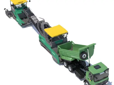 Paving Machines Collection 3D model