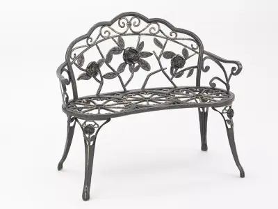 Garden bench Low-poly 3D model purchase