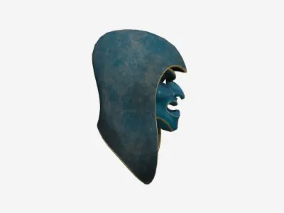 Assassin Mask A08 Blue Gold - Character Design Fashion Low-poly 3D model
