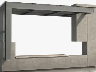 Bus Stop v2 Low-poly 3D model