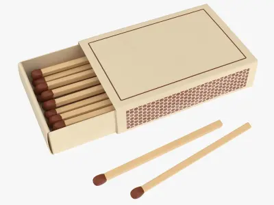 Matchbox matches in box Low-poly 3D model