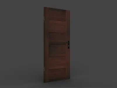 Wooden Door M1 Low-poly 3D model