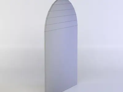 Door wooden with ornate details Low-poly 3D model