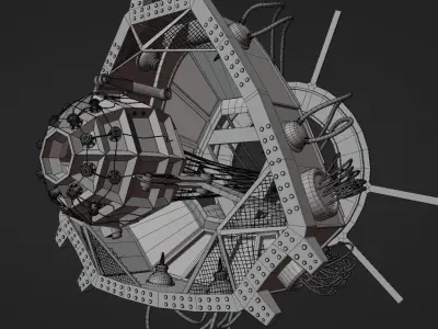 Robot 9 futuristic spacecraft 3D model