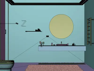 Blender Bathroom Scene Low-poly 3D model