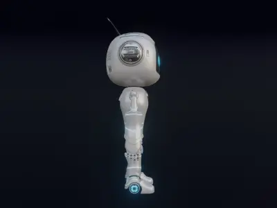 Cute Robot Low-poly 3D model 5