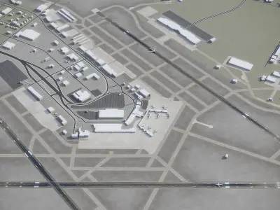 Wichita Airport Low-poly 3D model