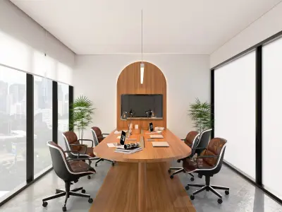 Minimalistic and Simple Coworking Space Home Office Low-poly 3D model