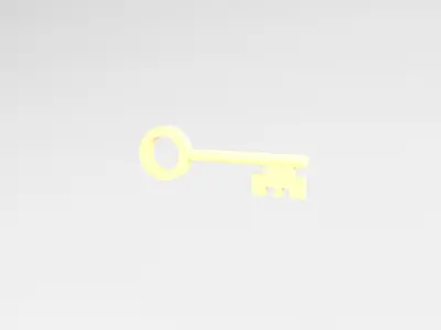 Cartoon Key v1 004 Low-poly 3D model