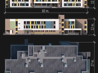 Kindergarten building 3D model